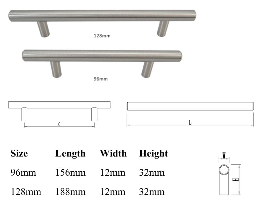 Solid Stainless Steel Bar Pull #PY101