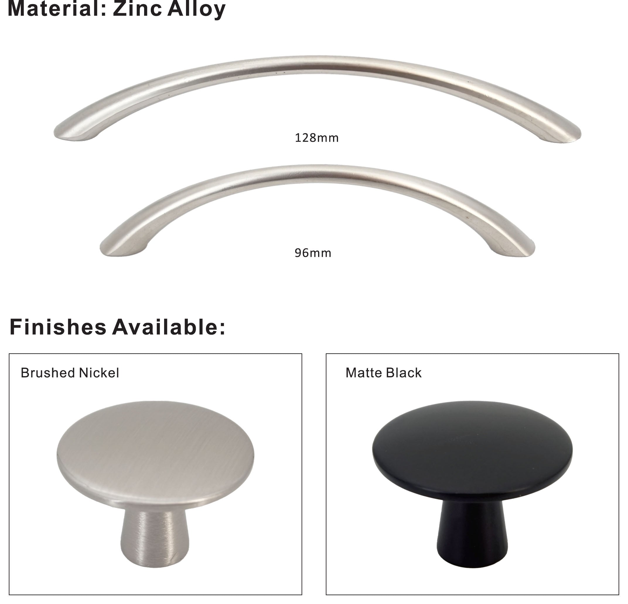 Zinc Alloy Arched Pull #PY549