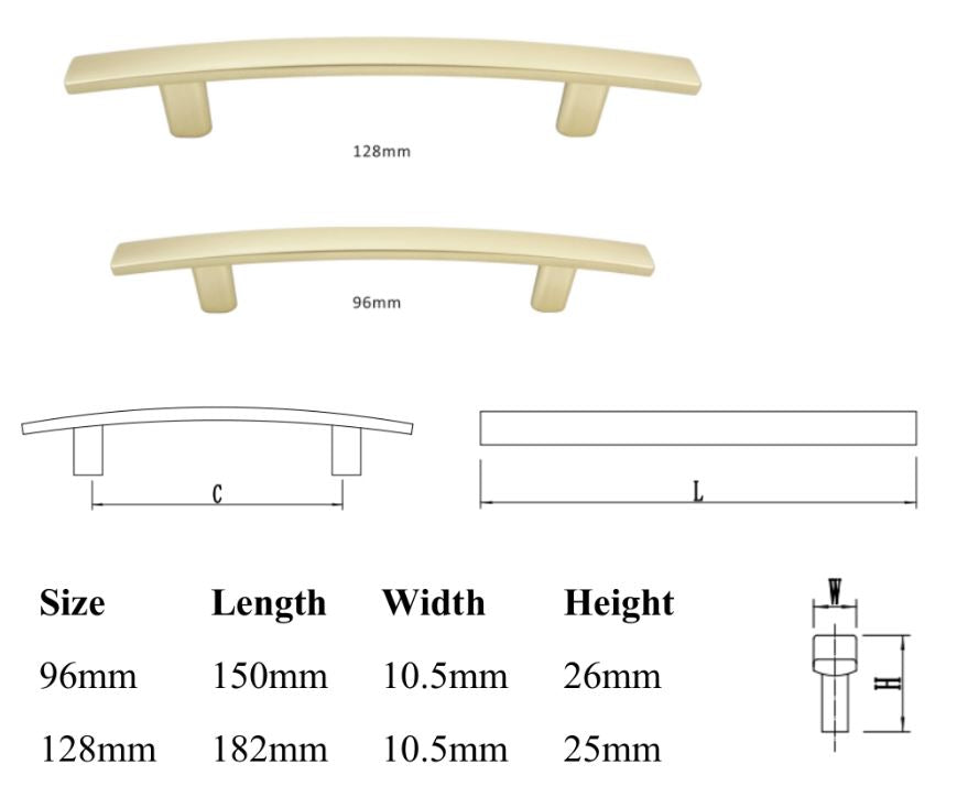 Zinc Alloy Modern Arched Pull #PY507
